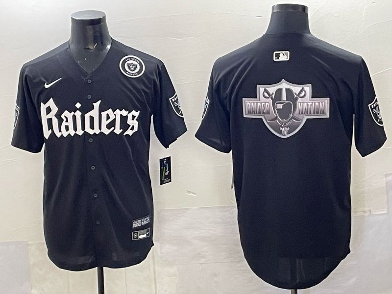 Men 2025 Oakland Raiders Blank Black 6th generation Joint Name Nike Limited NFL Jersey style 014
